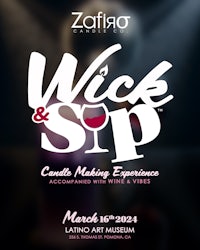 a flyer for wick & sip